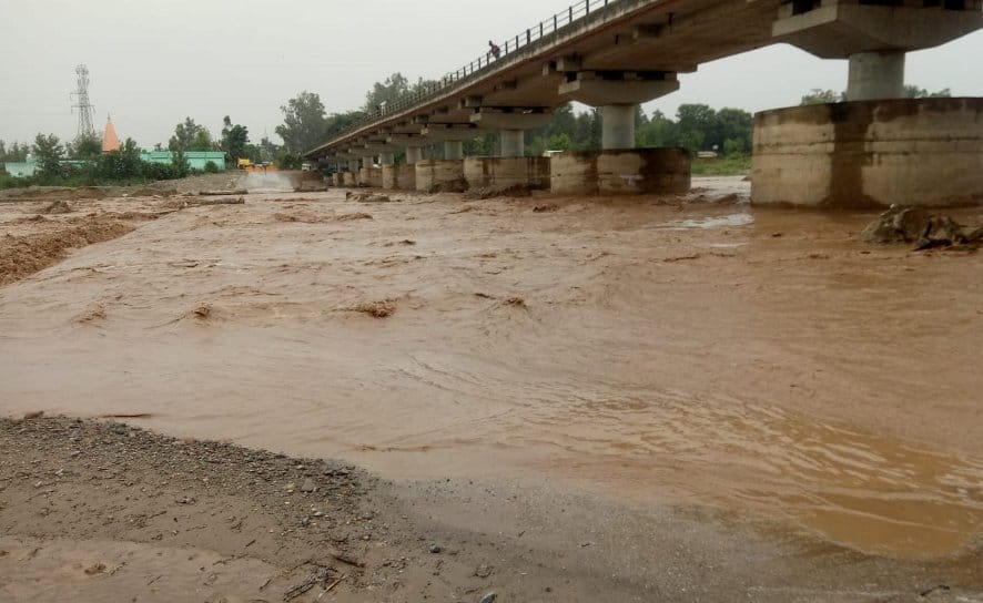 Rivers flooded with heavy rains in mountainous and plains