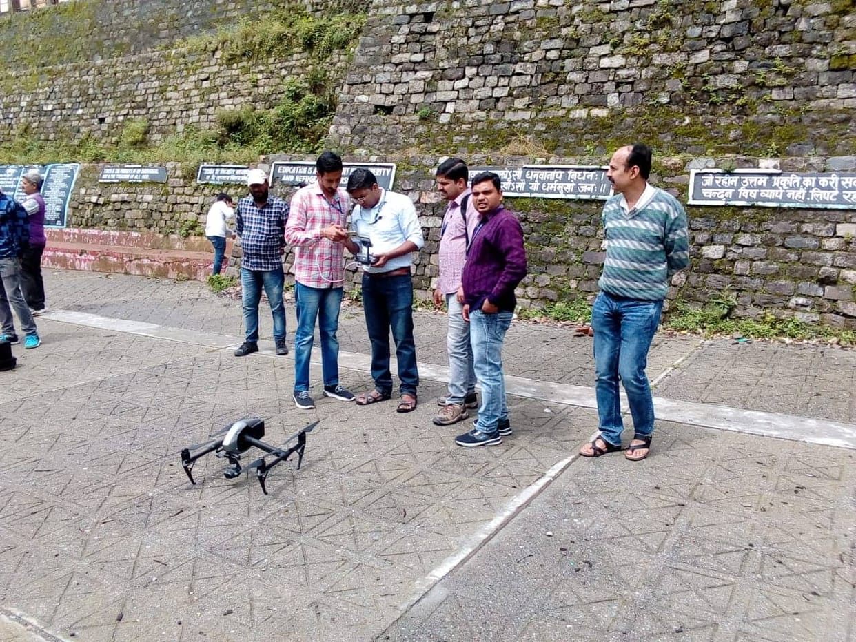 nainital baniya nala landslide isro team study by drone