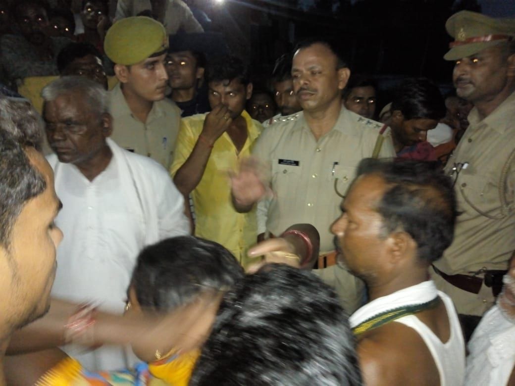 People protest against sanichara babu police