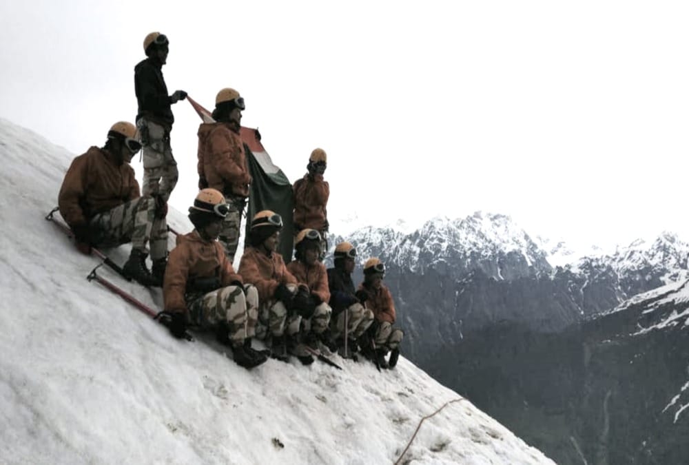 Itbp Women mountaineers climbed snow covers unknown peak during course training