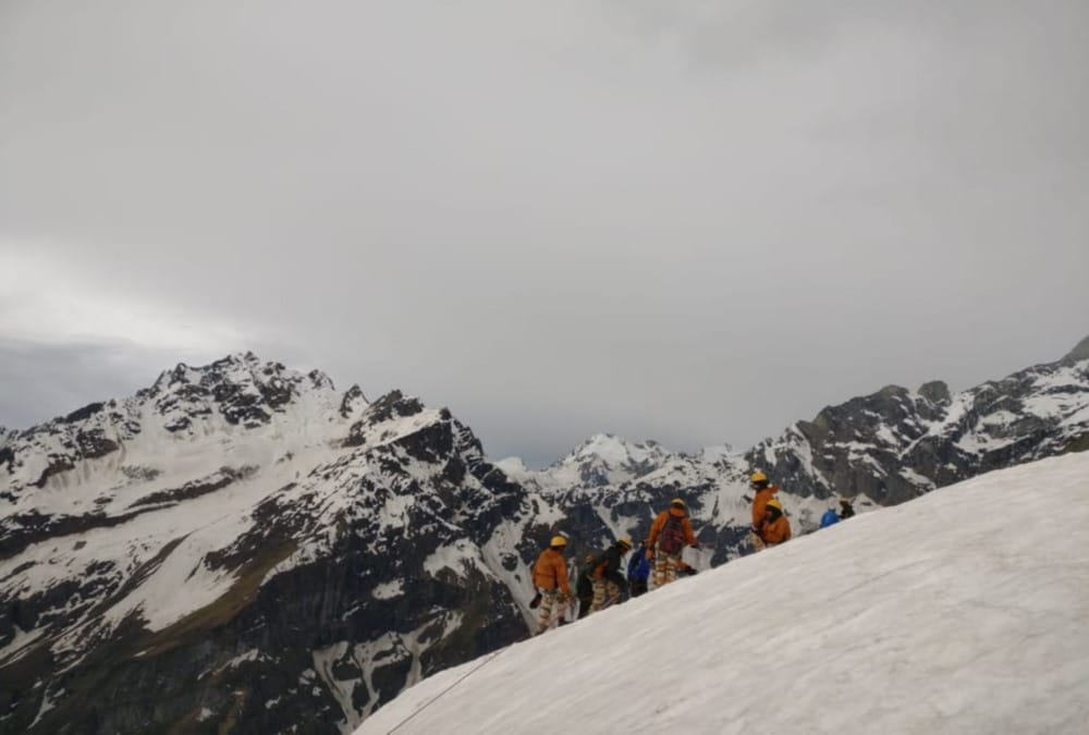 Itbp Women mountaineers climbed snow covers unknown peak during course training