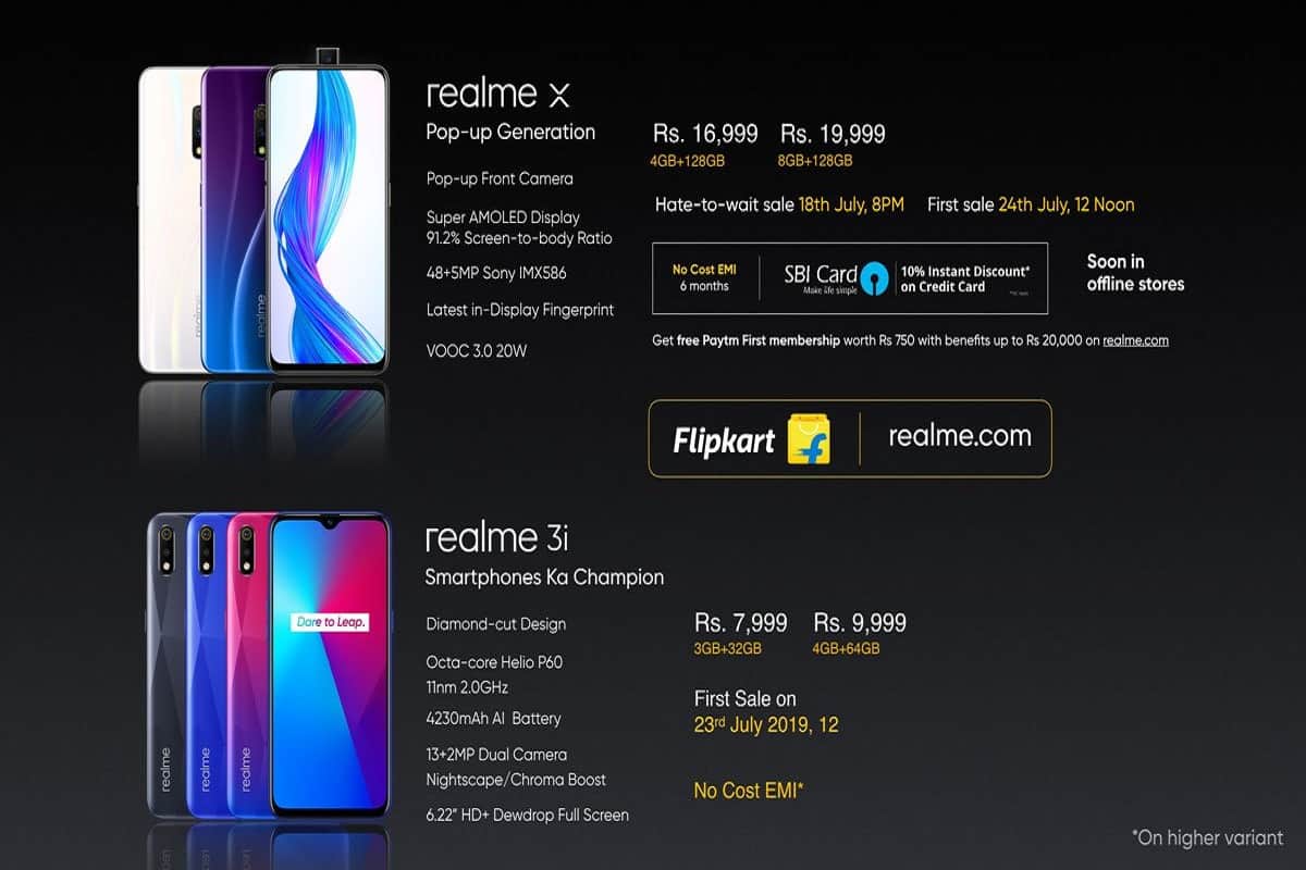 Realme X, Realme 3i launched in India; Price, Specifications