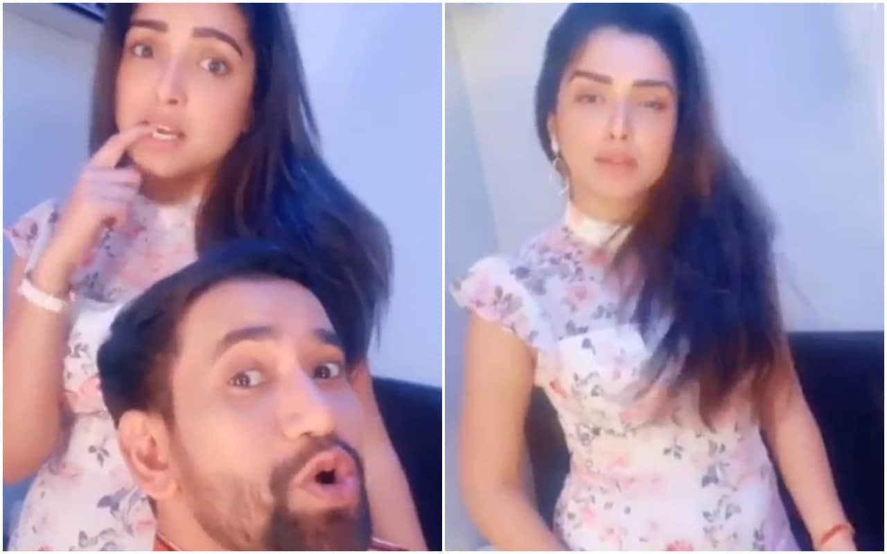 Bhojpuri Star Amrapali Dubey dance with Nirahua on Arvind Akela Kallu Song Kaduwa Ke Ras