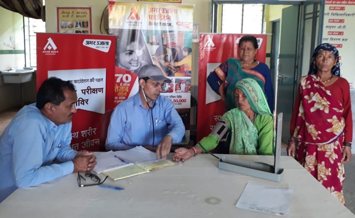 Health check up of 49 patients in camp