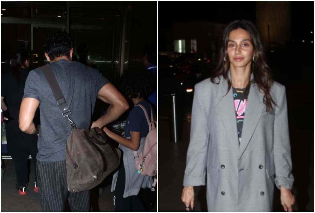 farhan akhtar with daughter and shibani dandekar leave for a vacation