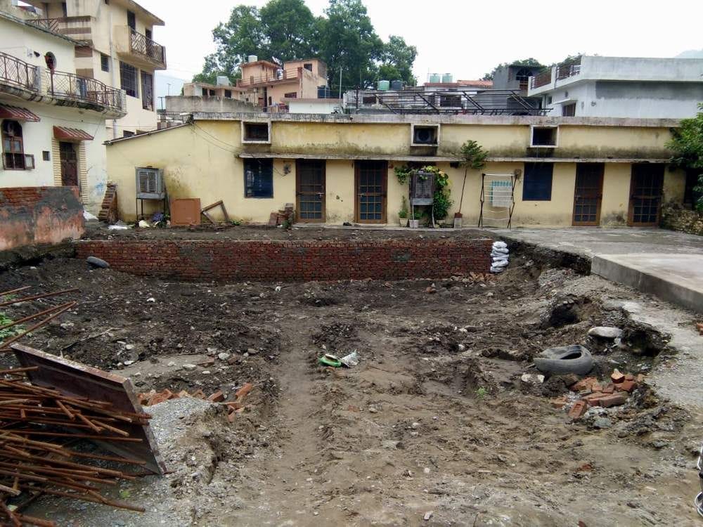 Houses from construction of sewerage pumping station