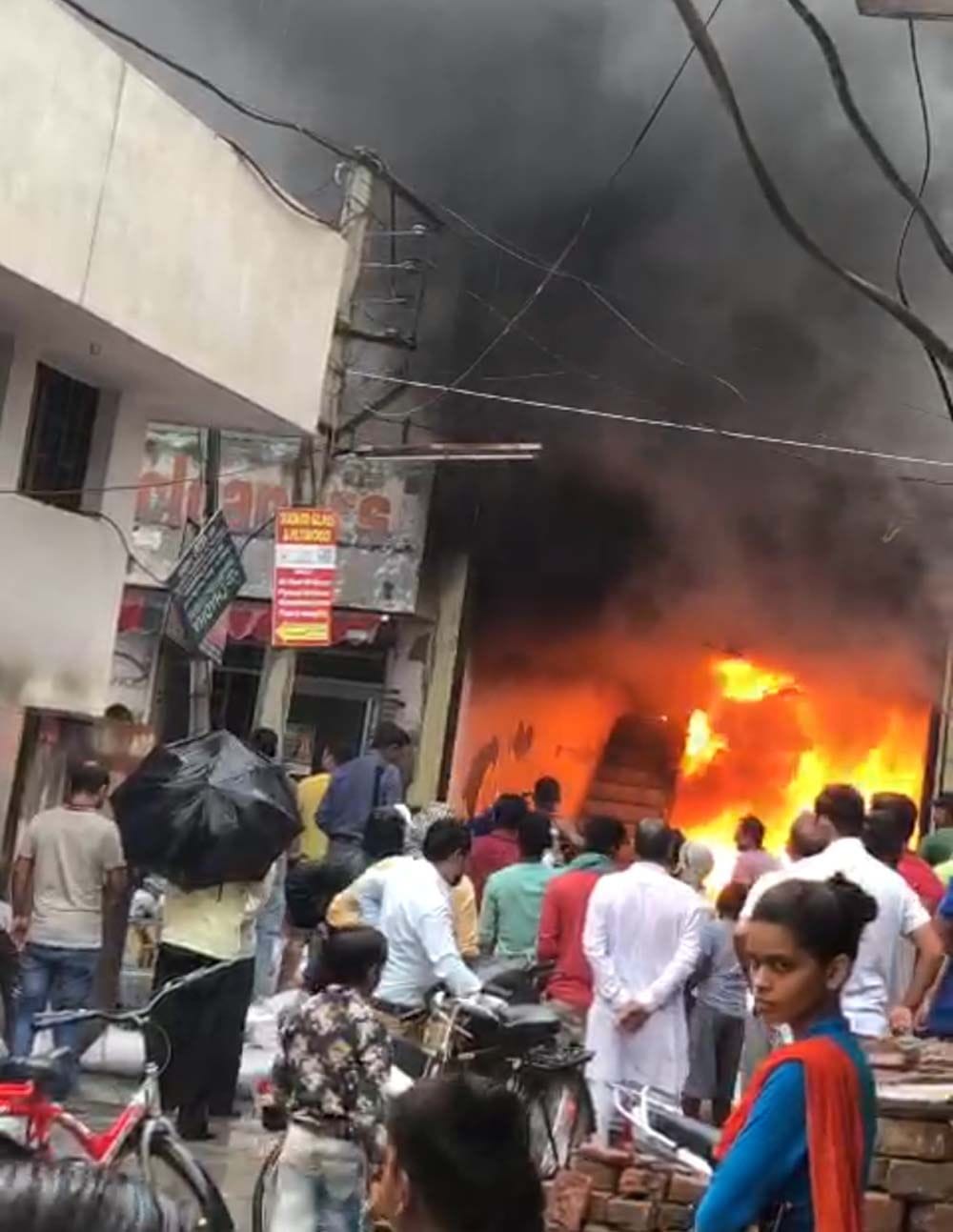 fire in pipe store