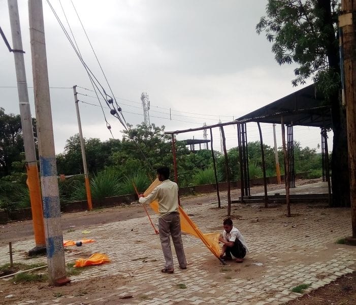 the work of making kawad shivir are start in bhola jhaal