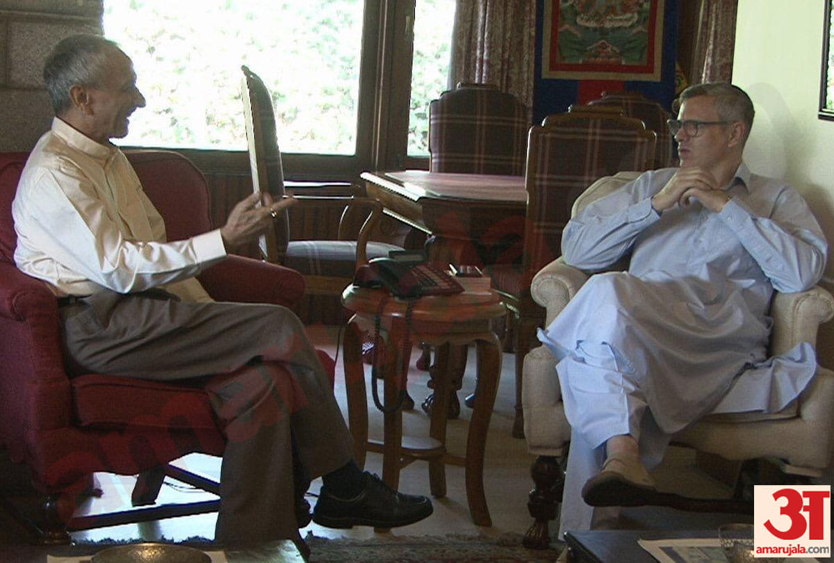 Centre’s interlocutor for Jammu-Kashmir, Dineshwar Sharma, met NC leader Omar Abdullah