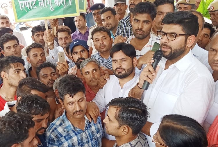 Digvijay Chautala Protest In Kaithal Of Haryana