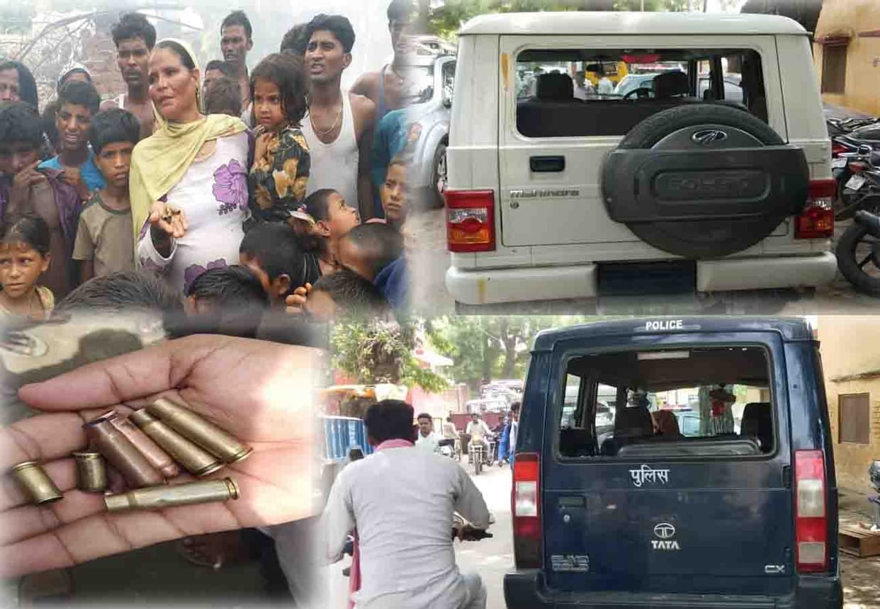 villagers protest the police when catches the accused in farrukhabad