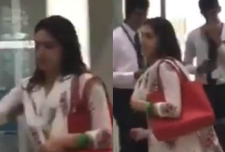 sara ali khan running through the crowd at the airport here fans reaction