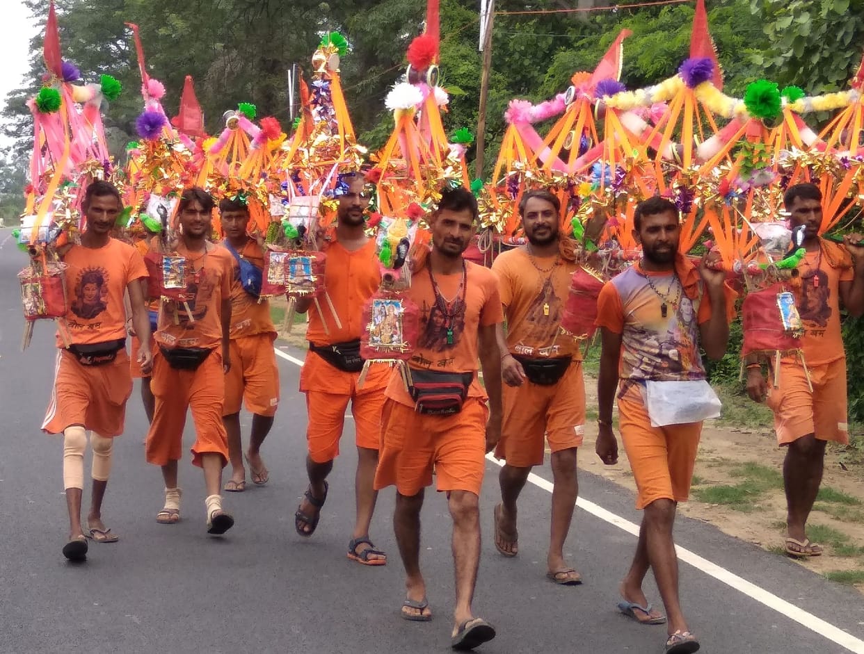 The kawad patri road change in saffron colour