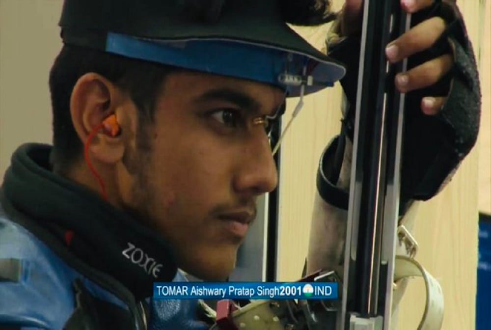 Aishwary Pratap Singh won the gold in men’s 50m Rifle 3 position event at ISSF Shooting World Cup