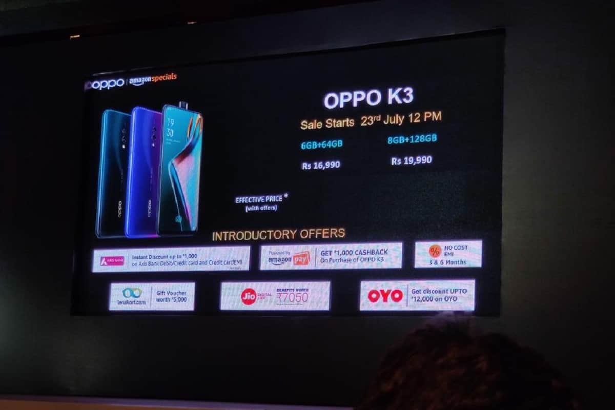 Oppo k3 launched in India with pop up selfie camera, Know price and specifications
