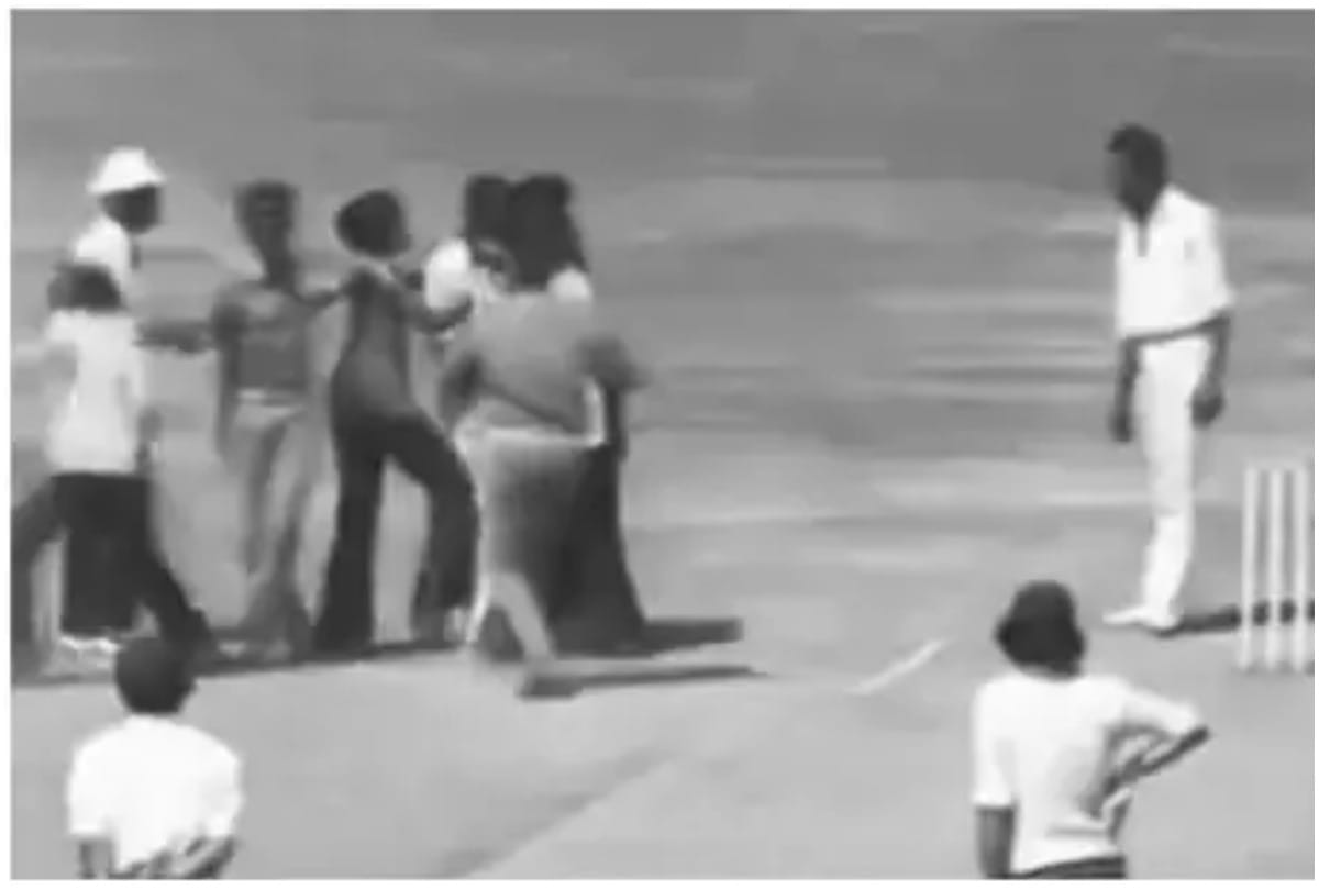 Watch: 1975 cricket match video of a woman kissing Team India player Brajesh Patel goes viral