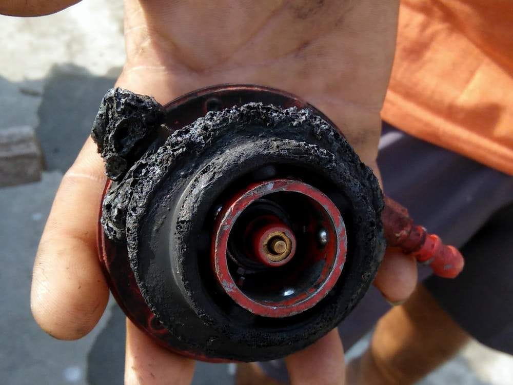 Gas leakage fire, female scorching