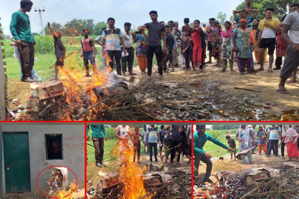 women fire in alchohal shop in Meerut