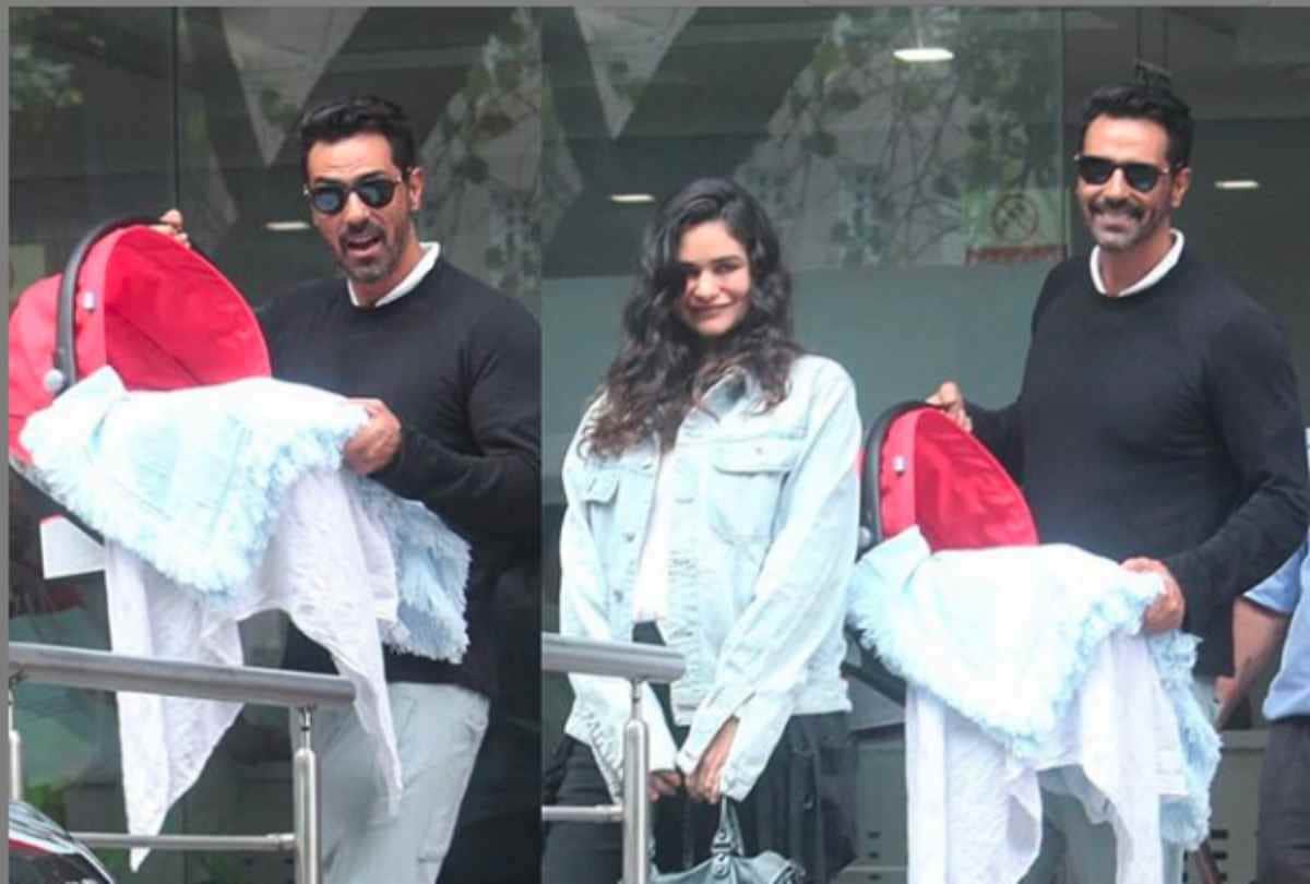 Mehr Jesia kids reaction on father Arjun rampal baby with Girlfriend Gabriella Demetriades