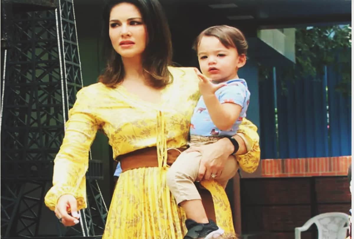 Sunny Leone Spotted with sons noah and asher along with nisha