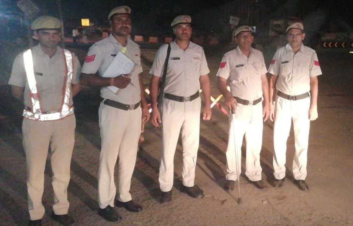 Night domination of police in palwal