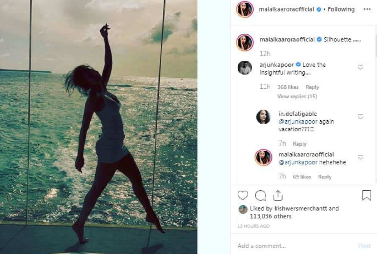 arjun kapoor comment on malaika arora bodycon dress from maldives vacation