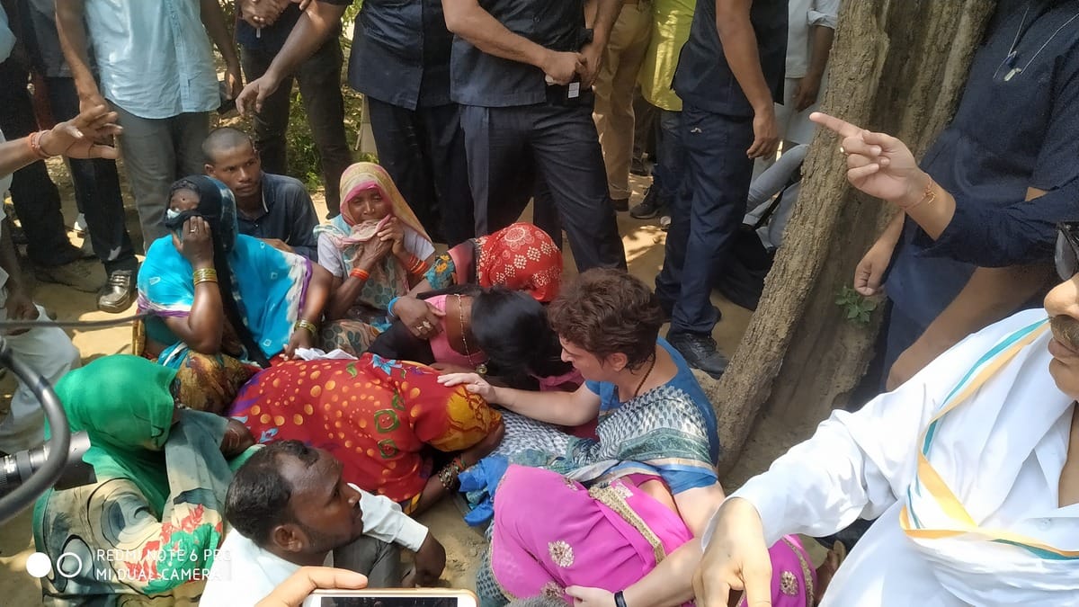 congress priyanka gandhi meet victims of sonbhadra firing incident