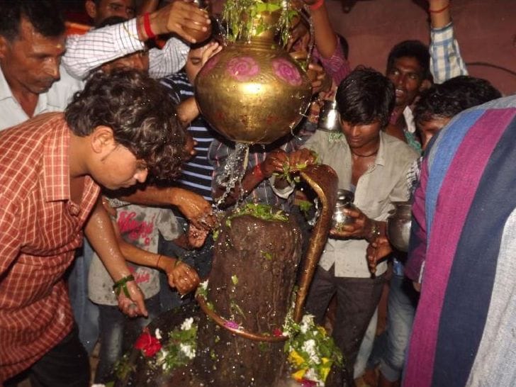 Devotees worshiped Mahadev