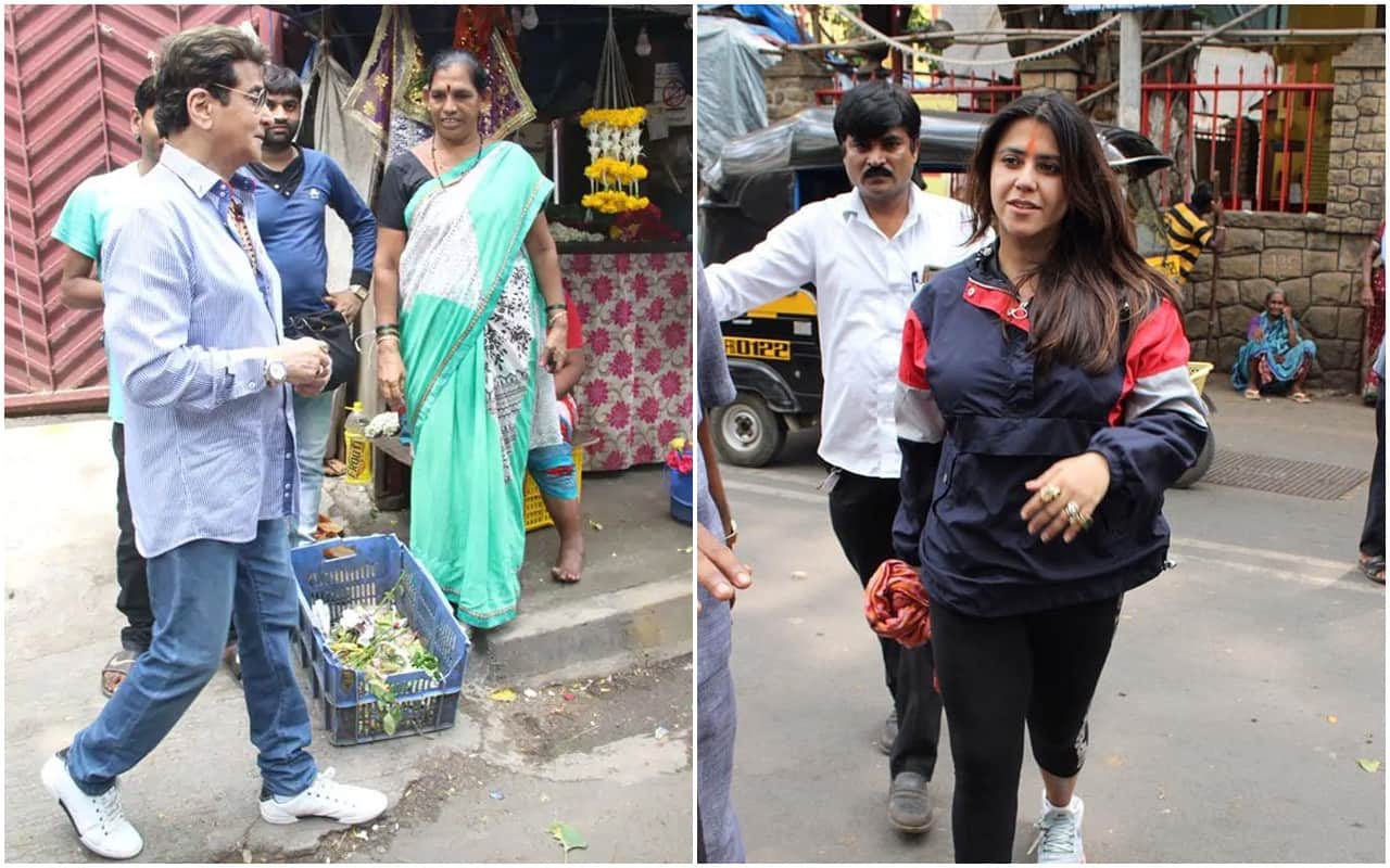 Ekta kapoor and jeetendra visit Bholenath temple in Savan See Photos