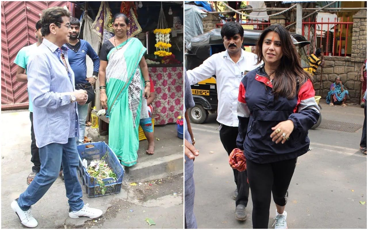 Ekta kapoor and jeetendra visit Bholenath temple in Savan See Photos