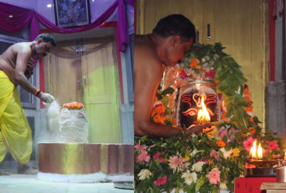 Brajesh Pathak worship in mahakal mandir in Lucknow.