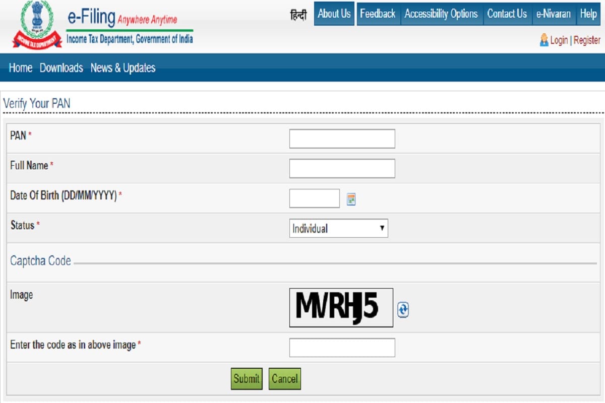 know your PAN Card is active or blocked in easy steps