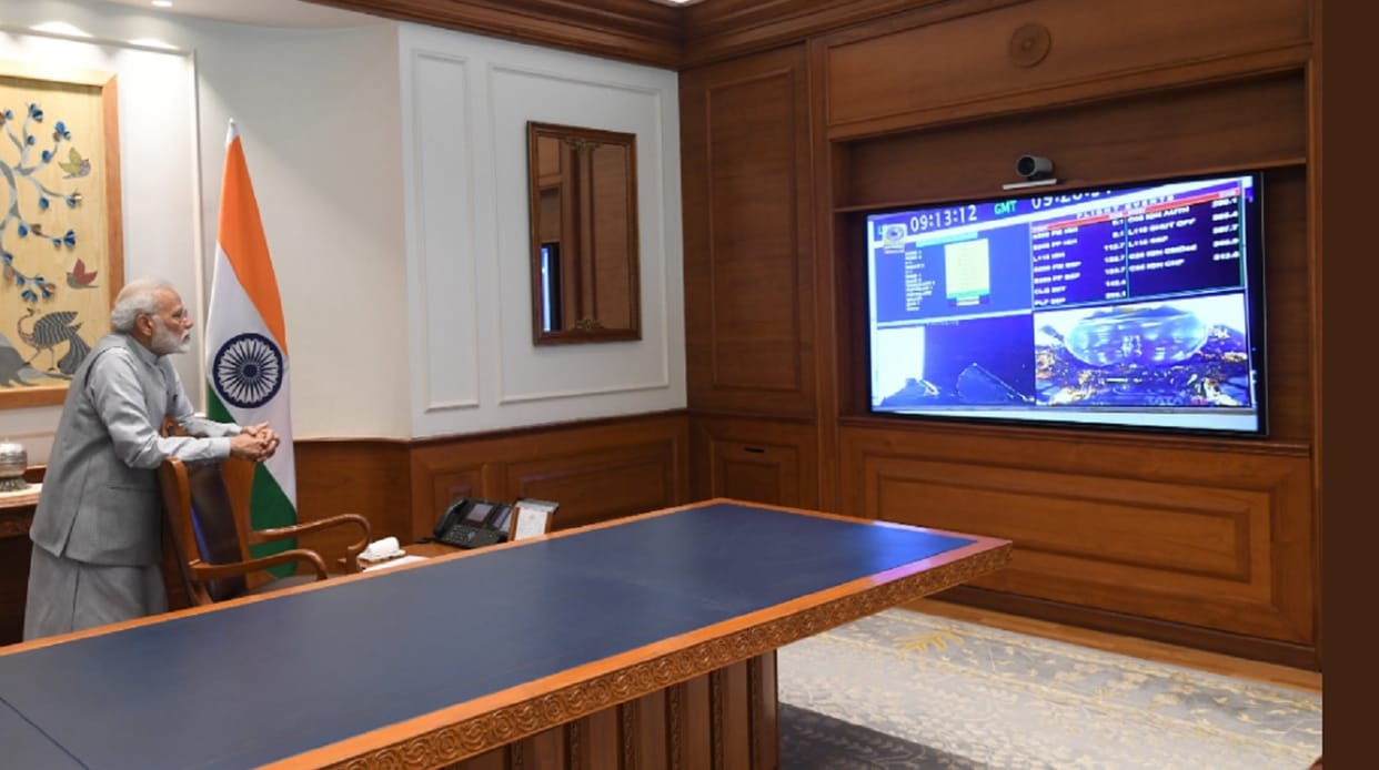 PM Narendra Modi watched live telecast of Chandrayaan 2 in his office congratulates ISRO scientists