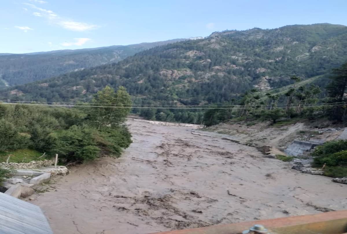 apple Gardens and bridge ruined in flood in kinnaur himachal