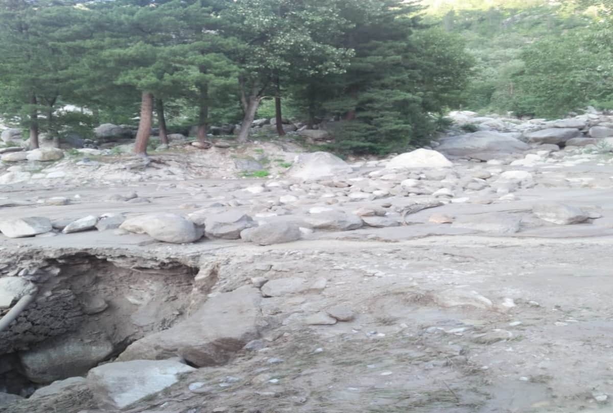 apple Gardens and bridge ruined in flood in kinnaur himachal