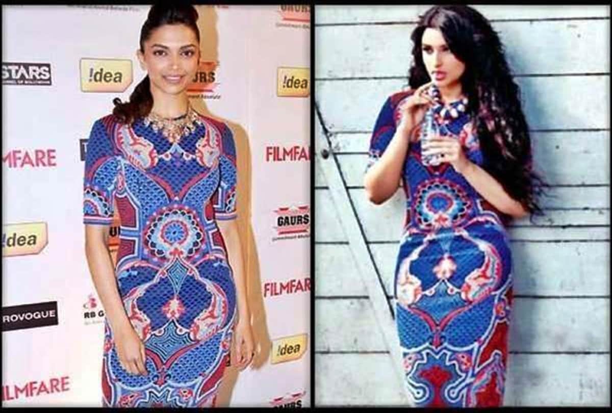 bollywood Actress look alike while they put on the almost same dress