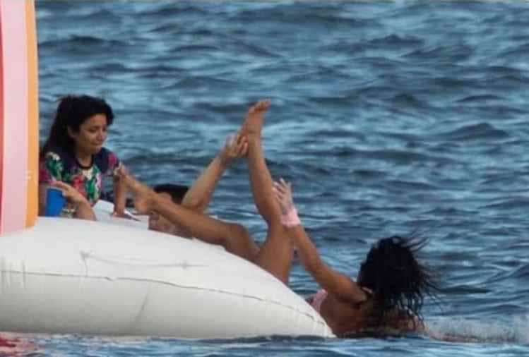 nick jonas pushes priyanka chopra into sea on her birthday