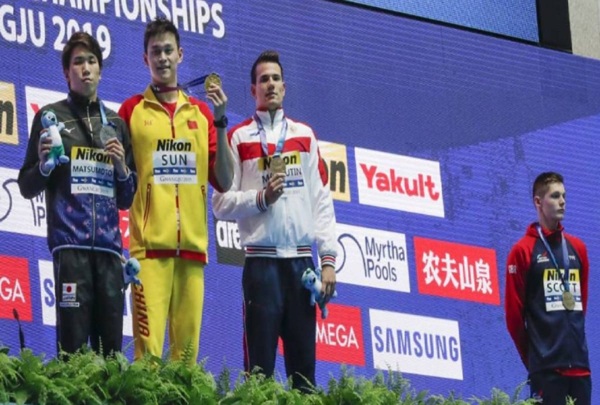 Duncan Scott refused to share the podium with China's controversial gold medallist Sun Yang