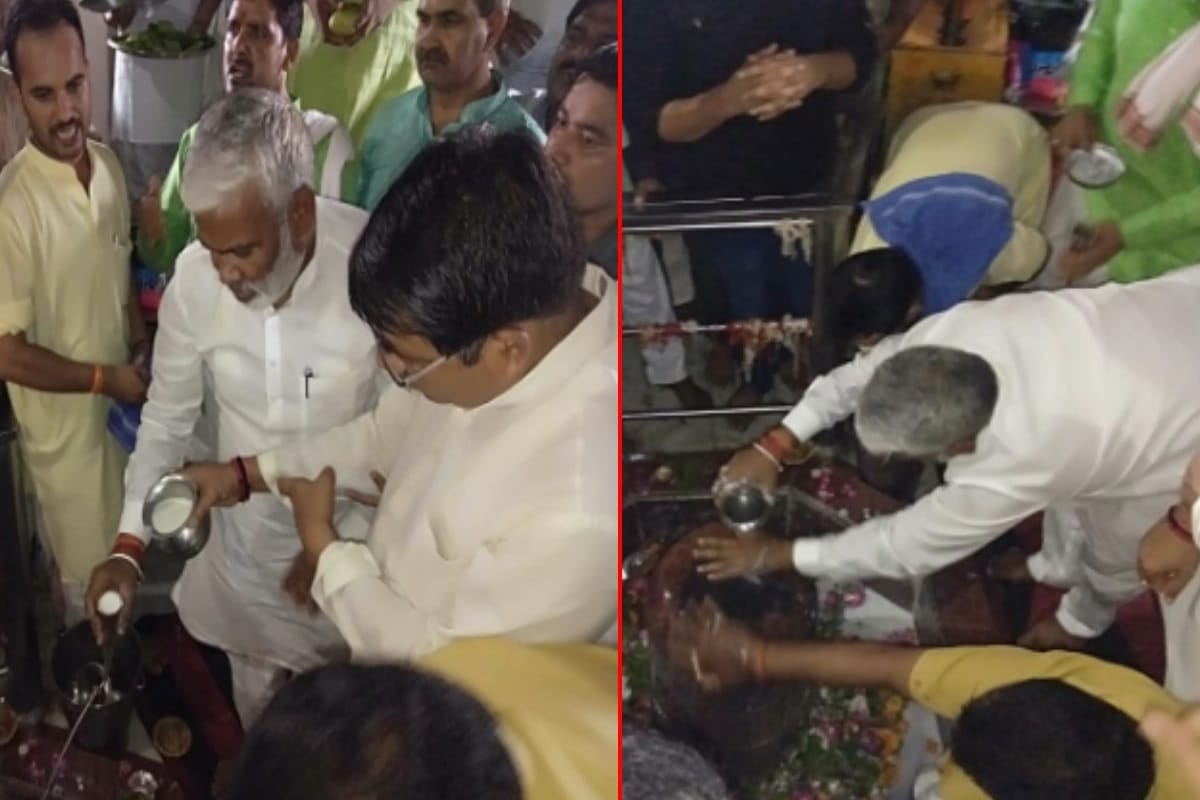 BJP state president swatantr Dev Singh done  Jalabhishek at Pura Mahadev Temple in Bagpat
