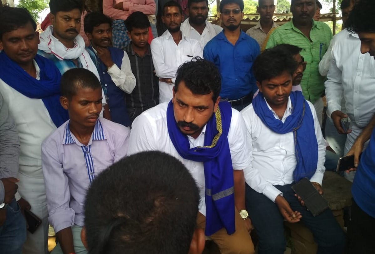 Bhim army chief Chandrasekhar meet victims of sonbhdra clash