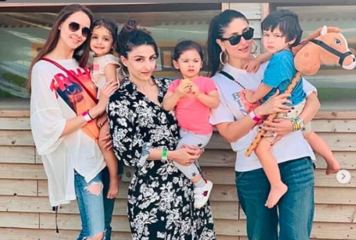 taimur ali khan and inaya naumi enoying in farm in london with kareena kapoor and soha ali khan
