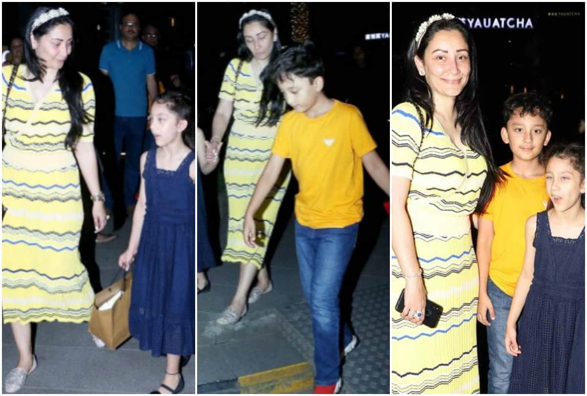 Sanjay Dutt wife Manyata Dutt spotted without make up along with children at dinner date in Mumbai