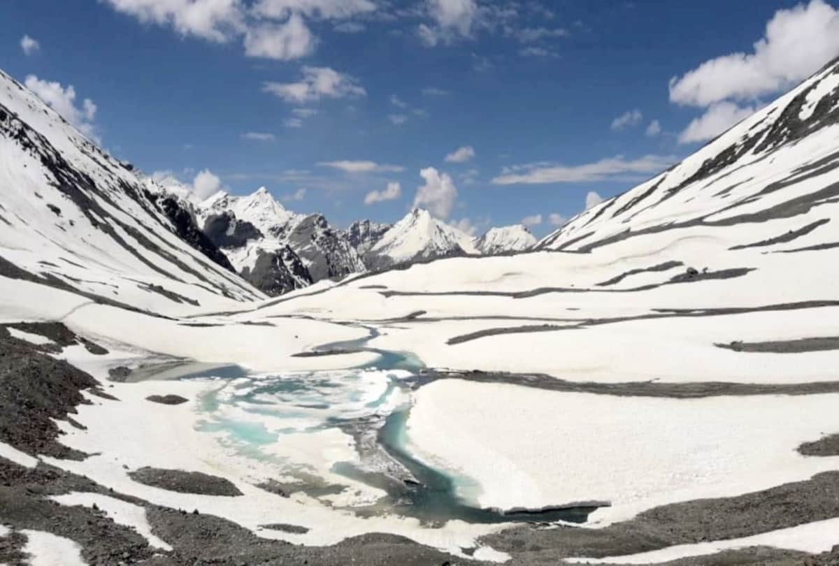 Four passes of the western Himalayas laden with snow even in July