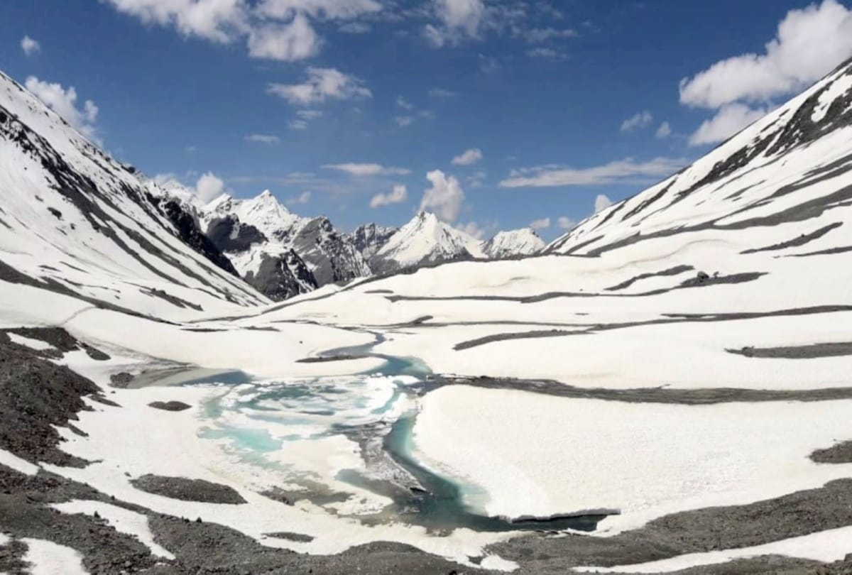 Four passes of the western Himalayas laden with snow even in July