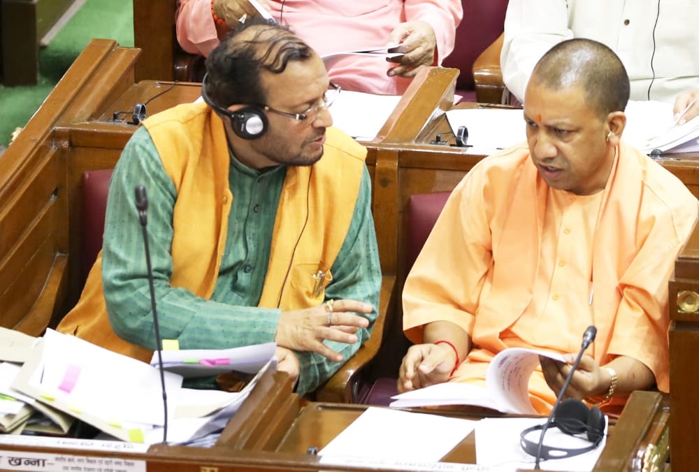 Yogi Adityanath distributes departments to new ministers.
