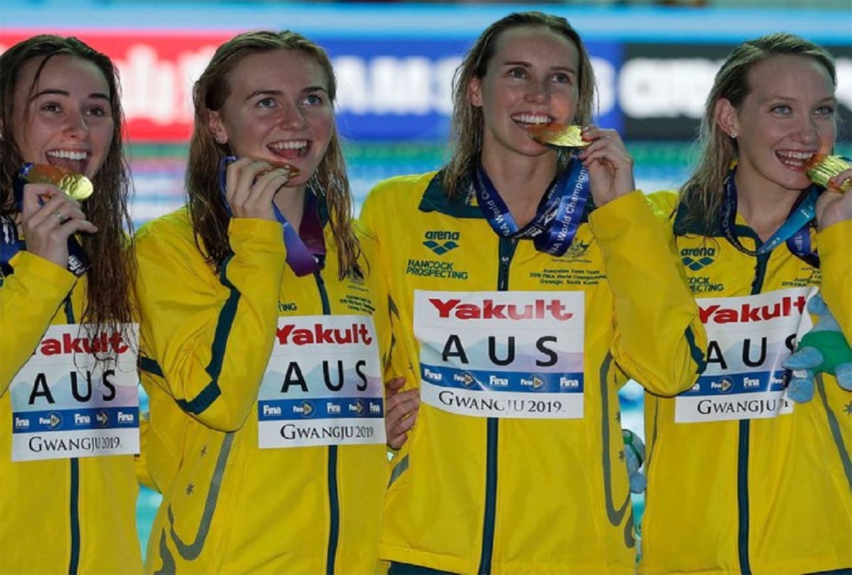 Australia set world record in world championships, win women's 4x200 freestyle gold