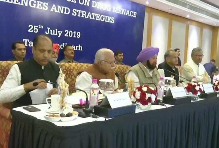 Chief Ministers of Himachal Pradesh, Haryana, Punjab take part in a conference on drug menace