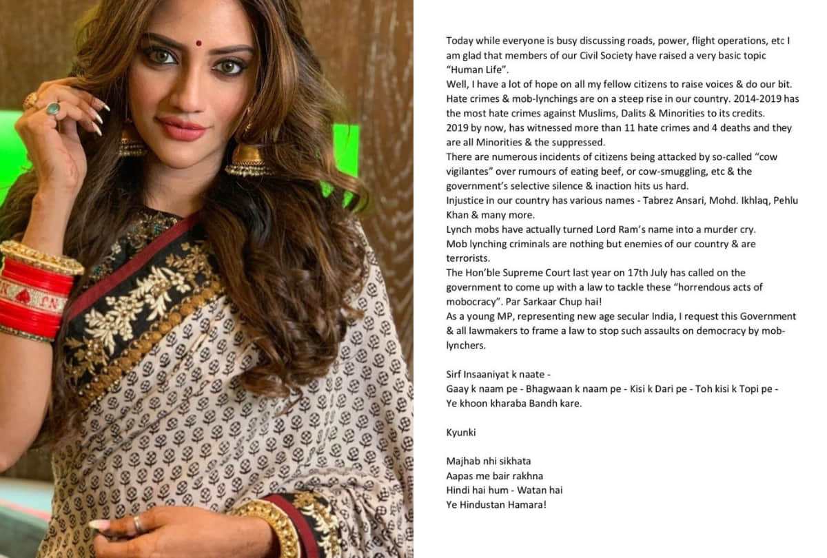 Nusrat Jahan reaction on On Open Letter To PM Modi Over Mob Lynching Case