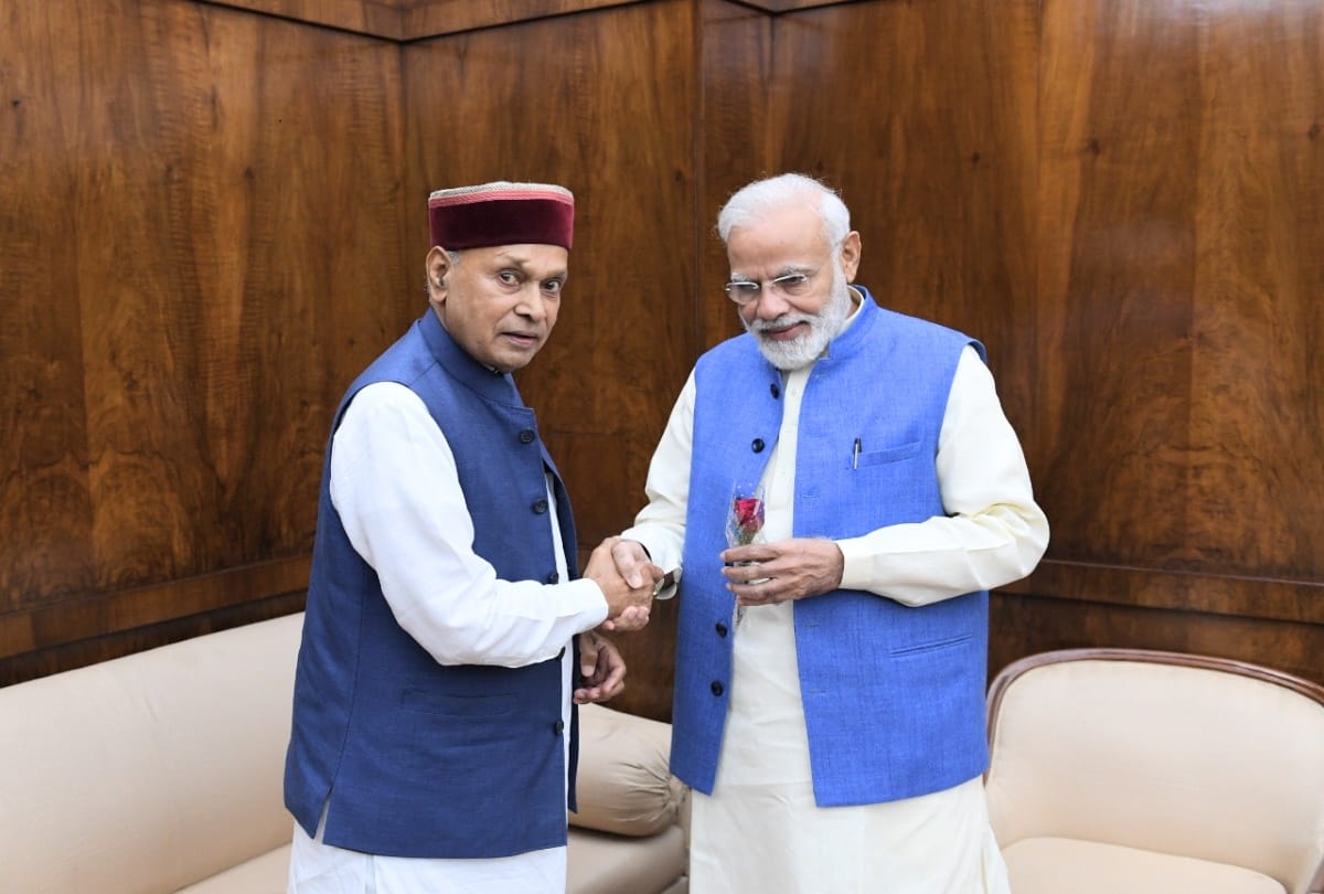 former cm pk dhumal calls on pm narendra modi in delhi