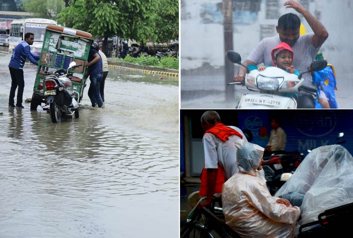 heavy rain and temperature down in lucknow